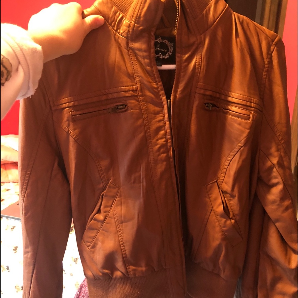 Chestnut leather jacket